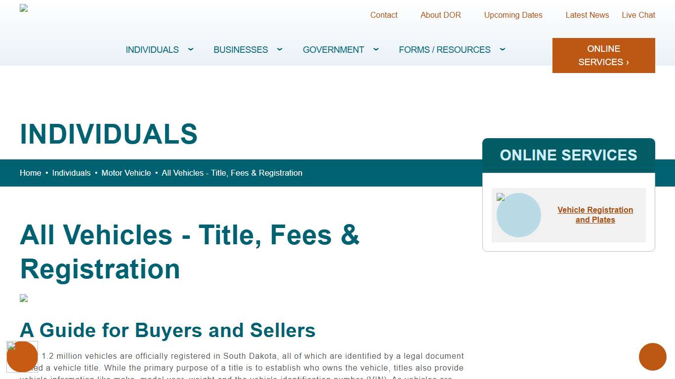 All Vehicles - Title, Fees & Registration South Dakota Department of Revenue